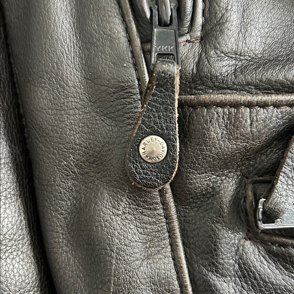 Harley Davidson, black leather riding jacket size 44 regular w/ removable liner - Picture 13 of 15